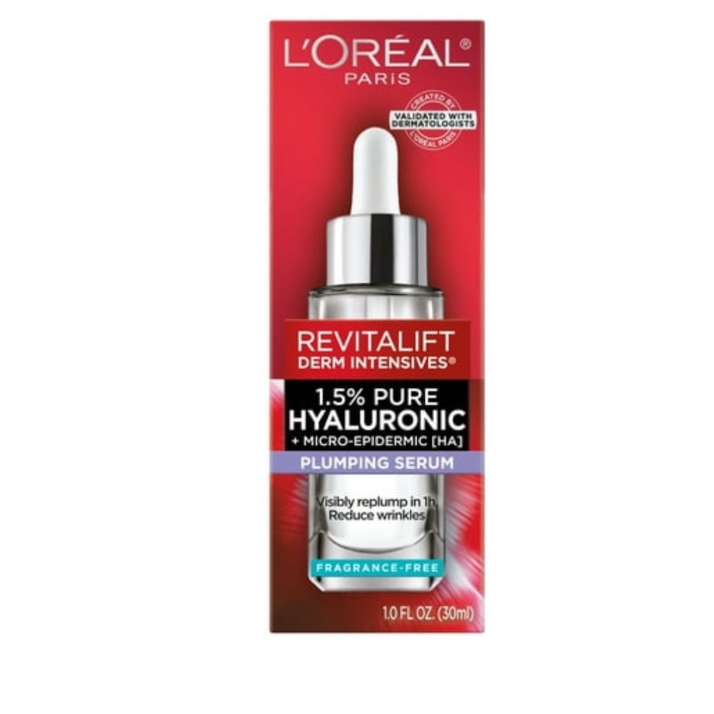 L'Oreal Revitalift Derm Intensives Plumping Serum - Red and Silver